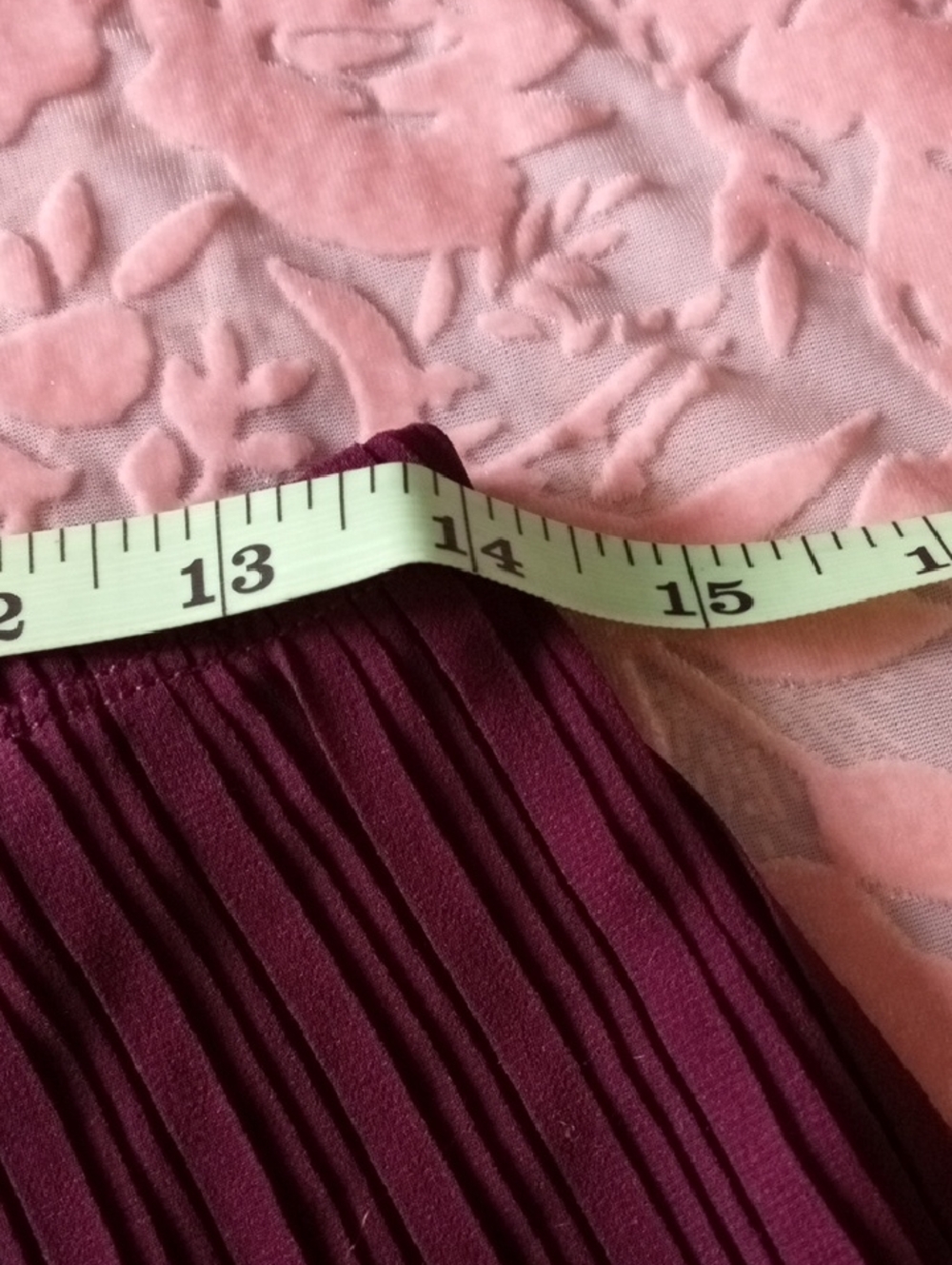 Lace-Trim Satin Pleated Cami & Short Sleep Set - Deep Plum - Picture 10 of 11